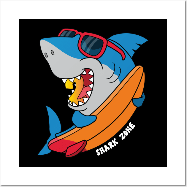 Kids Shark 2nd Birthday Boys Sharks Ocean 2 yrs Old Birthday Wall Art by Msafi